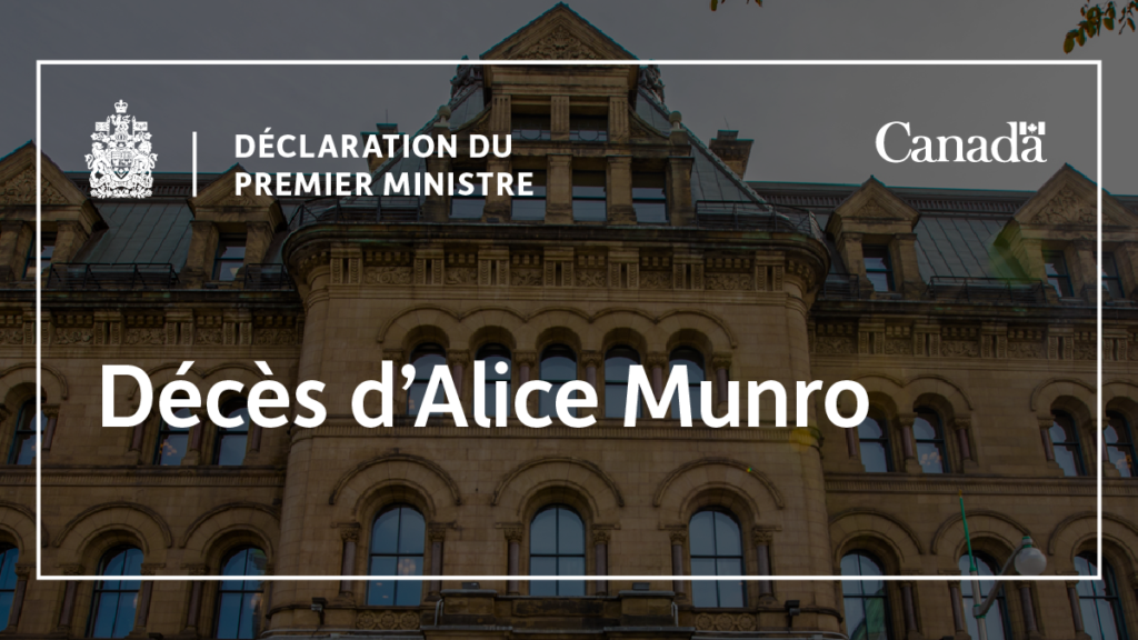 Statement from the Prime Minister on the death of Alice Munro